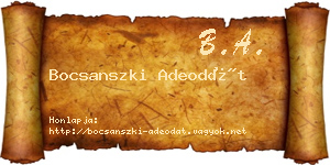 Bocsanszki Adeodát névjegykártya